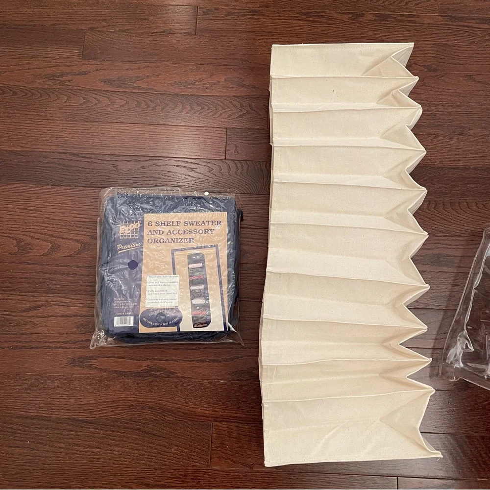 Hanging sweater and shoe organizers (1 of each)